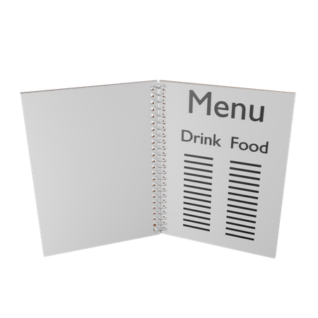 Livre de menus  3D Icon