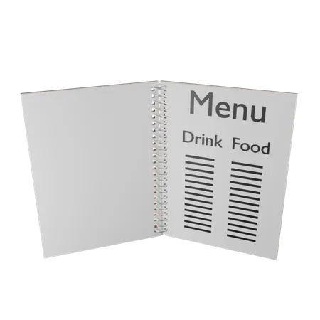 Livre de menus  3D Icon