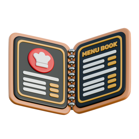 Menü Buch  3D Icon