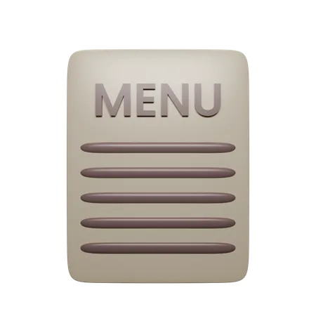 Menú de café  3D Icon