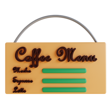 Cardápio de café  3D Icon