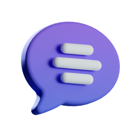 Menu Chat  3D Icon