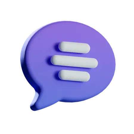Menu Chat  3D Icon