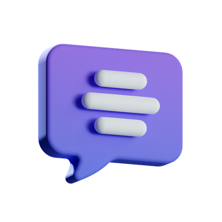 Menu Chat  3D Icon