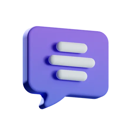 Menu Chat  3D Icon