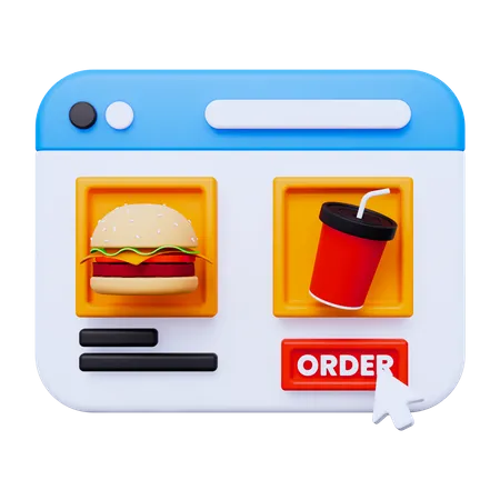 Menú de comida en línea  3D Icon