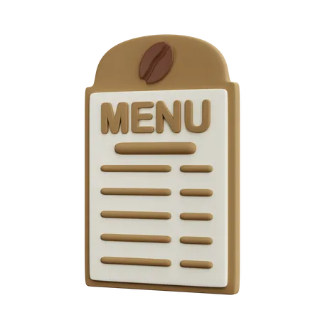 Cardápio de café  3D Icon