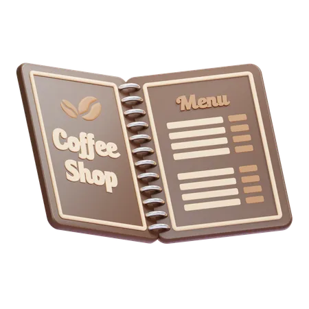 Menú de libro de café  3D Icon