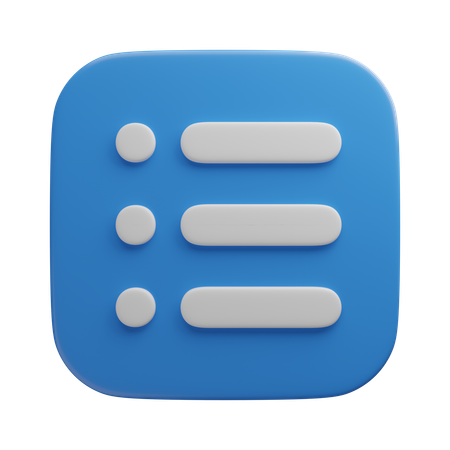 Menu List  3D Icon
