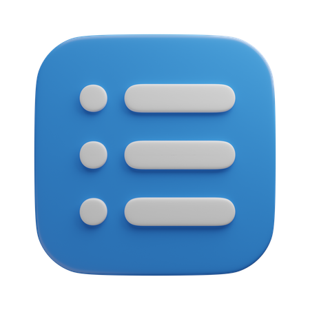 Menu List  3D Icon