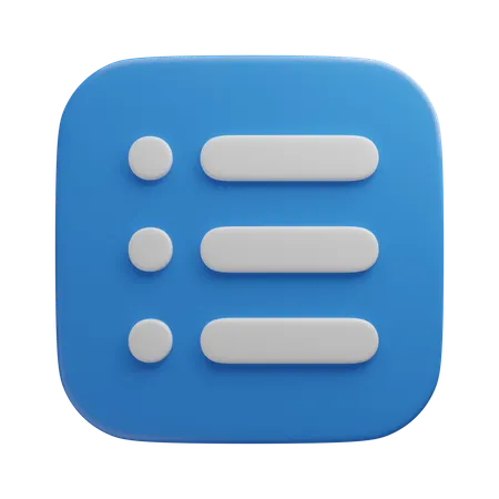 Menu List  3D Icon