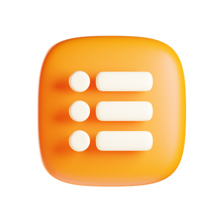 Menu List  3D Icon