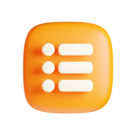 Menu List  3D Icon