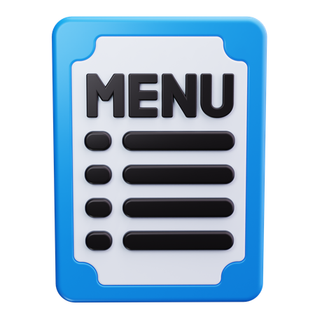 Menu List  3D Icon