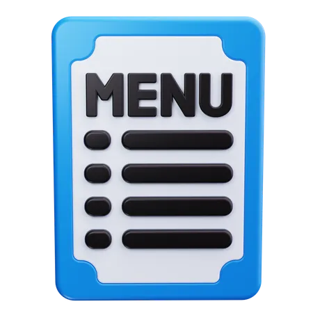 Menu List  3D Icon