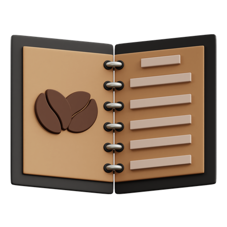 Menu de livro de café  3D Icon