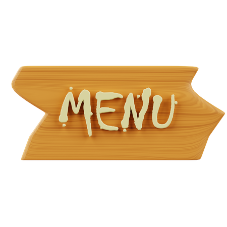 Sinal de madeira do menu  3D Icon