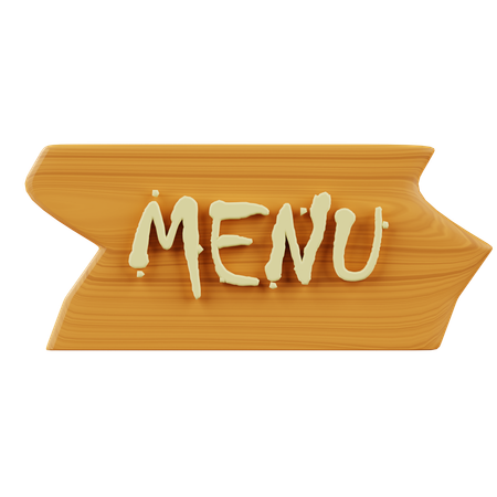 Panneau de menu en bois  3D Icon