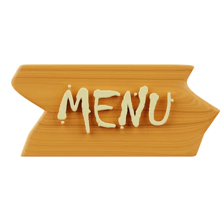 Panneau de menu en bois  3D Icon