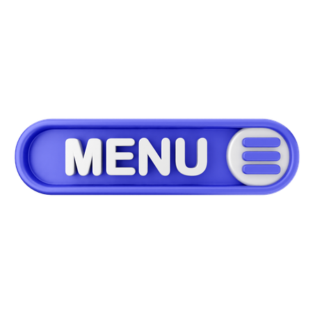 Menu Text Button  3D Icon