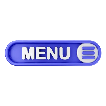 Menu Text Button  3D Icon