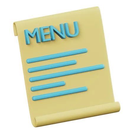 Menus alimentaires  3D Icon