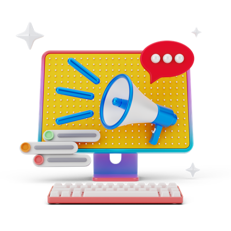 Mercadeo en línea  3D Icon