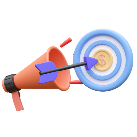 Mercado alvo  3D Icon