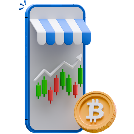 Mercado de bitcoins  3D Icon