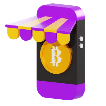 Mercado de bitcoins  3D Illustration