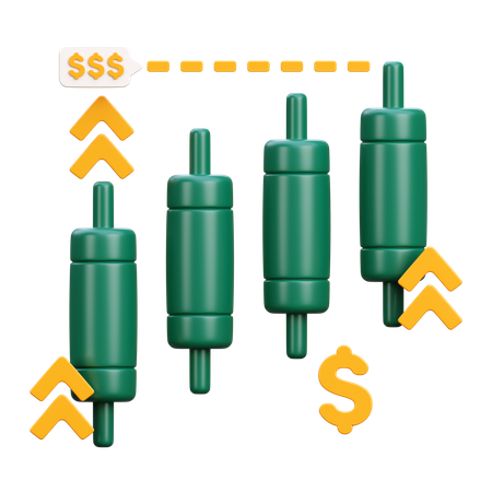 Mercado de ações  3D Icon