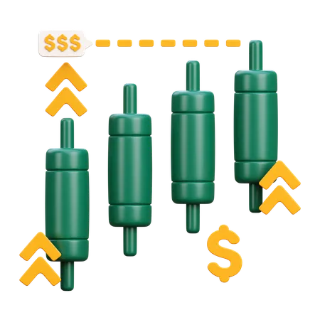 Mercado de ações  3D Icon