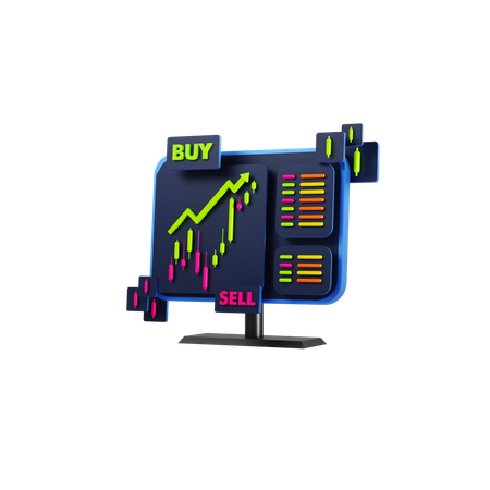 Mercado de ações  3D Icon