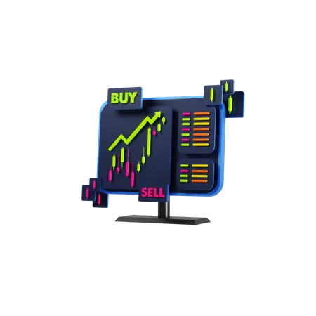 Mercado de ações  3D Icon