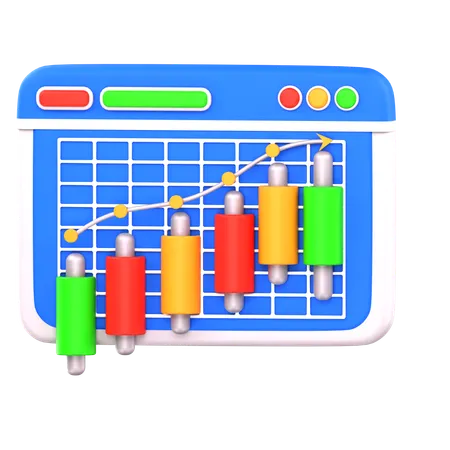 Mercado de ações em alta  3D Icon