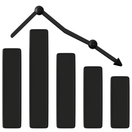 Mercado de ações em baixa  3D Icon