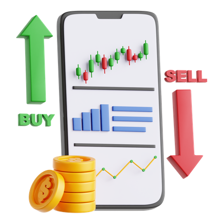 Mercado de renta variable  3D Icon