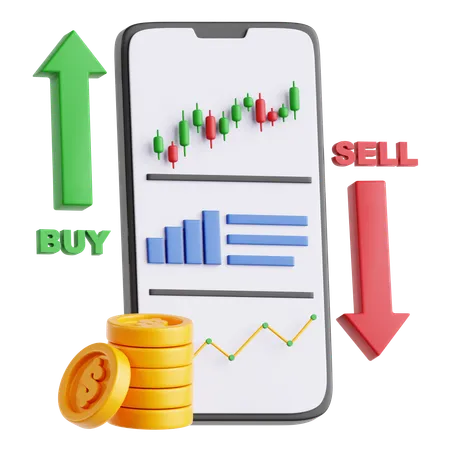 Mercado de renta variable  3D Icon