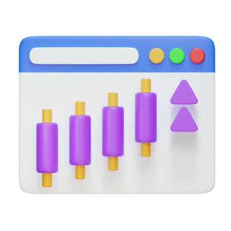 El mercado de valores crece  3D Icon