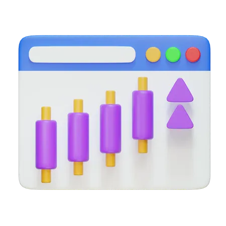 El mercado de valores crece  3D Icon