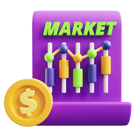 Mercado financeiro  3D Icon