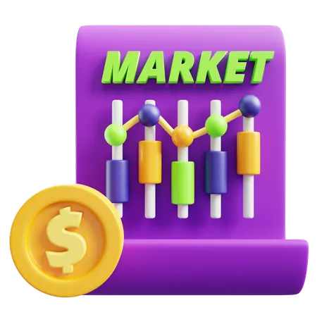 Mercado financeiro  3D Icon