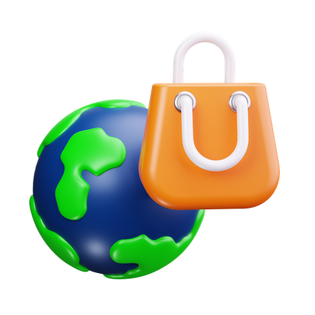 Mercado global  3D Icon