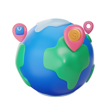 Mercado global  3D Icon