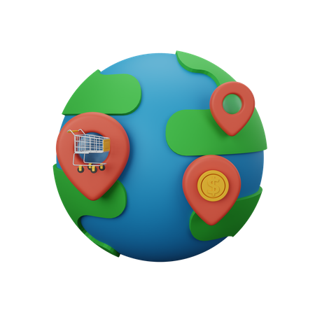 Mercado global  3D Icon