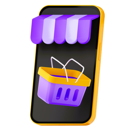 Mercado on-line  3D Icon