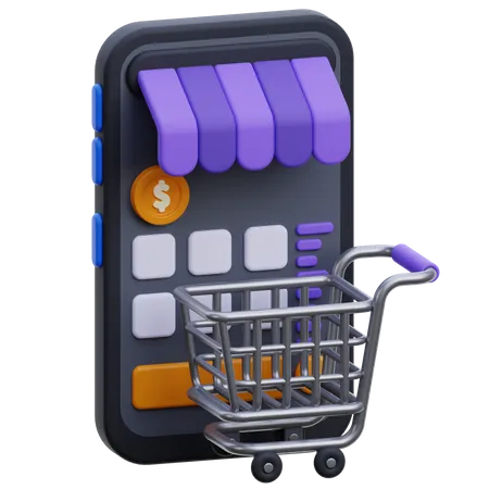 Mercado on-line  3D Icon