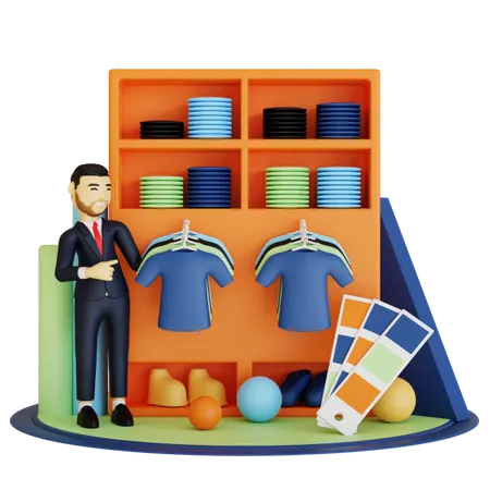 Merchandise Store  3D Illustration