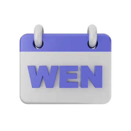 Calendrier du mercredi  3D Icon