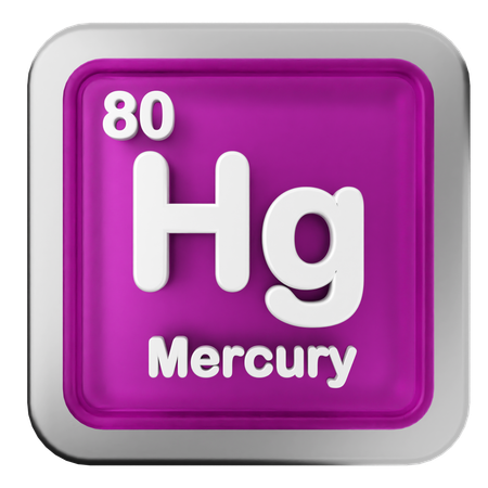 Mercury Periodic Table  3D Icon